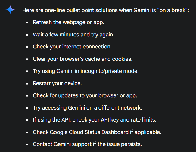 Gemini is on a break