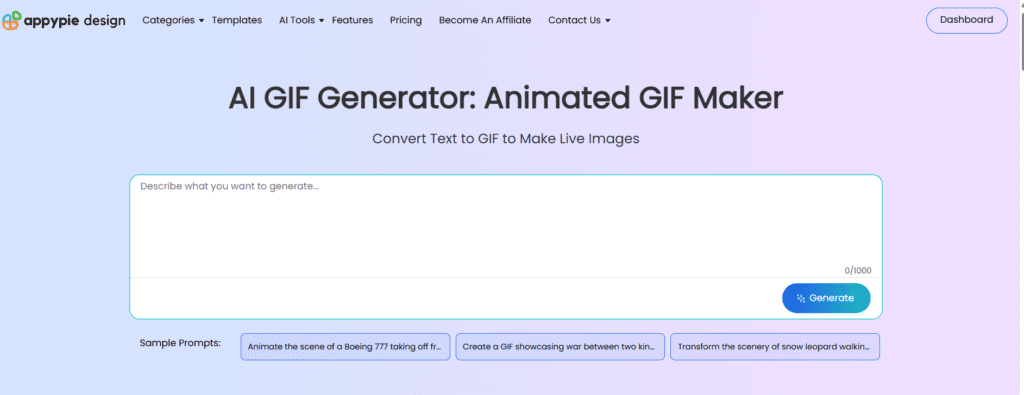 AppyPie AI GIF Generator