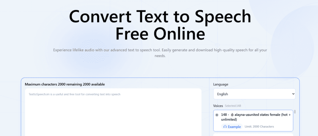 Text to speech IM