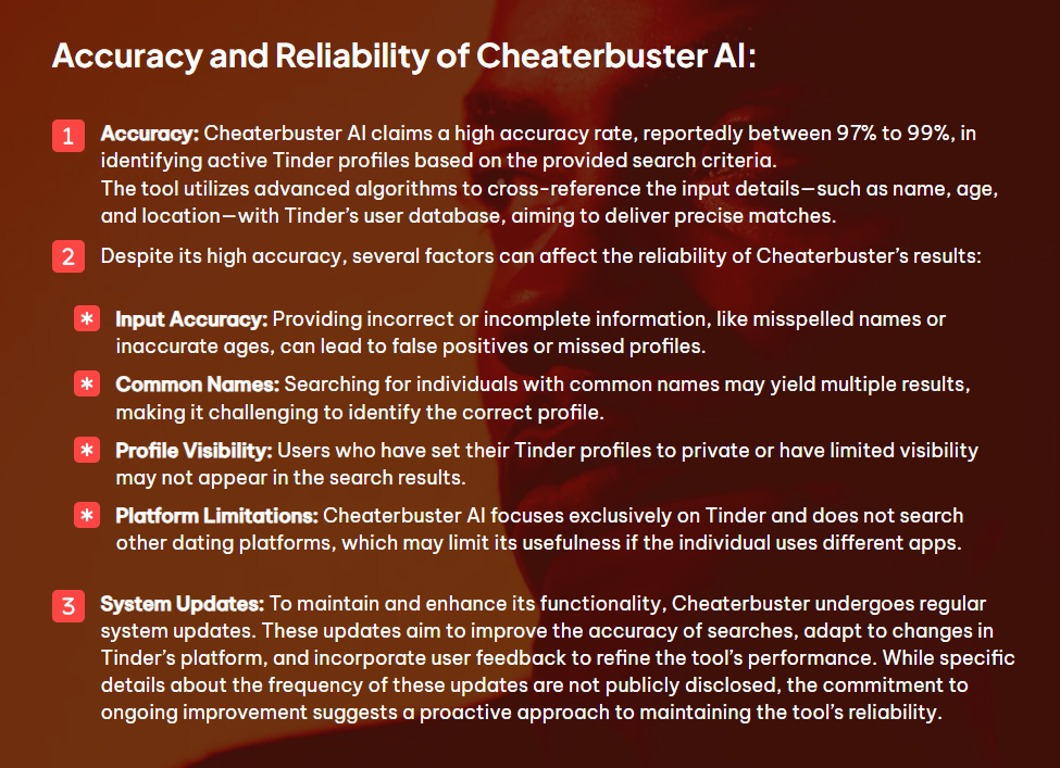 AI Dating app finder accuracy of cheating buster